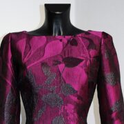 Cocktailkleid kurz dunkelrot, schwarz, Brokat